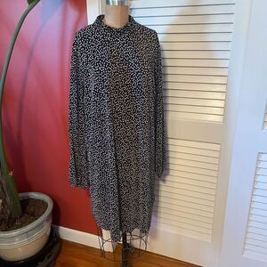 SIMPLY BE | black & white high neck loose fit dress 14